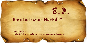 Baumholczer Markó névjegykártya